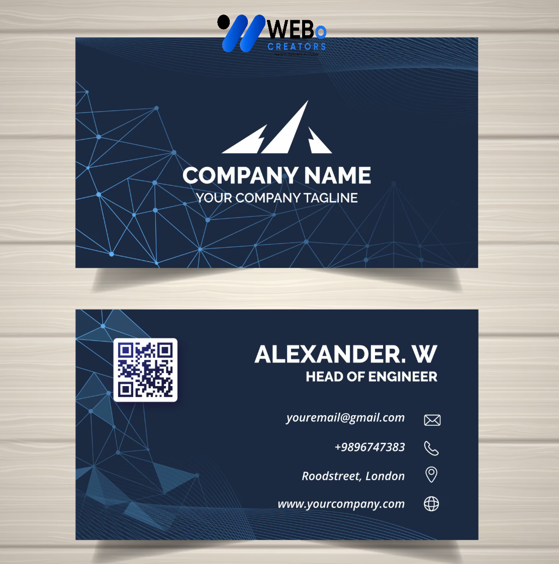 Elegant Professional Business card design with golden stripes Agency in Islamabad