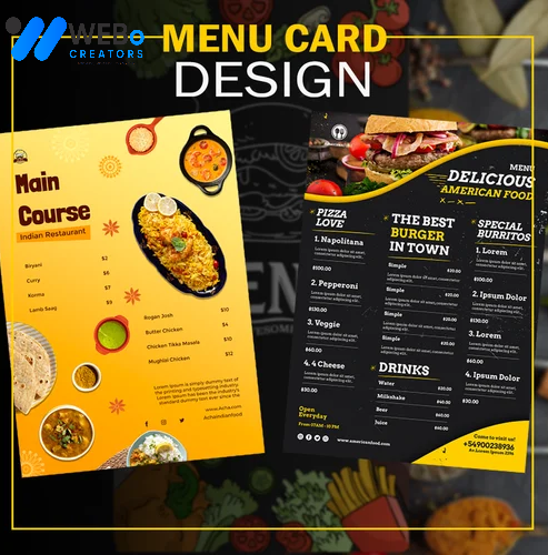 Restaurant digital menu board Islamabad menu printing services online food menu design 2026